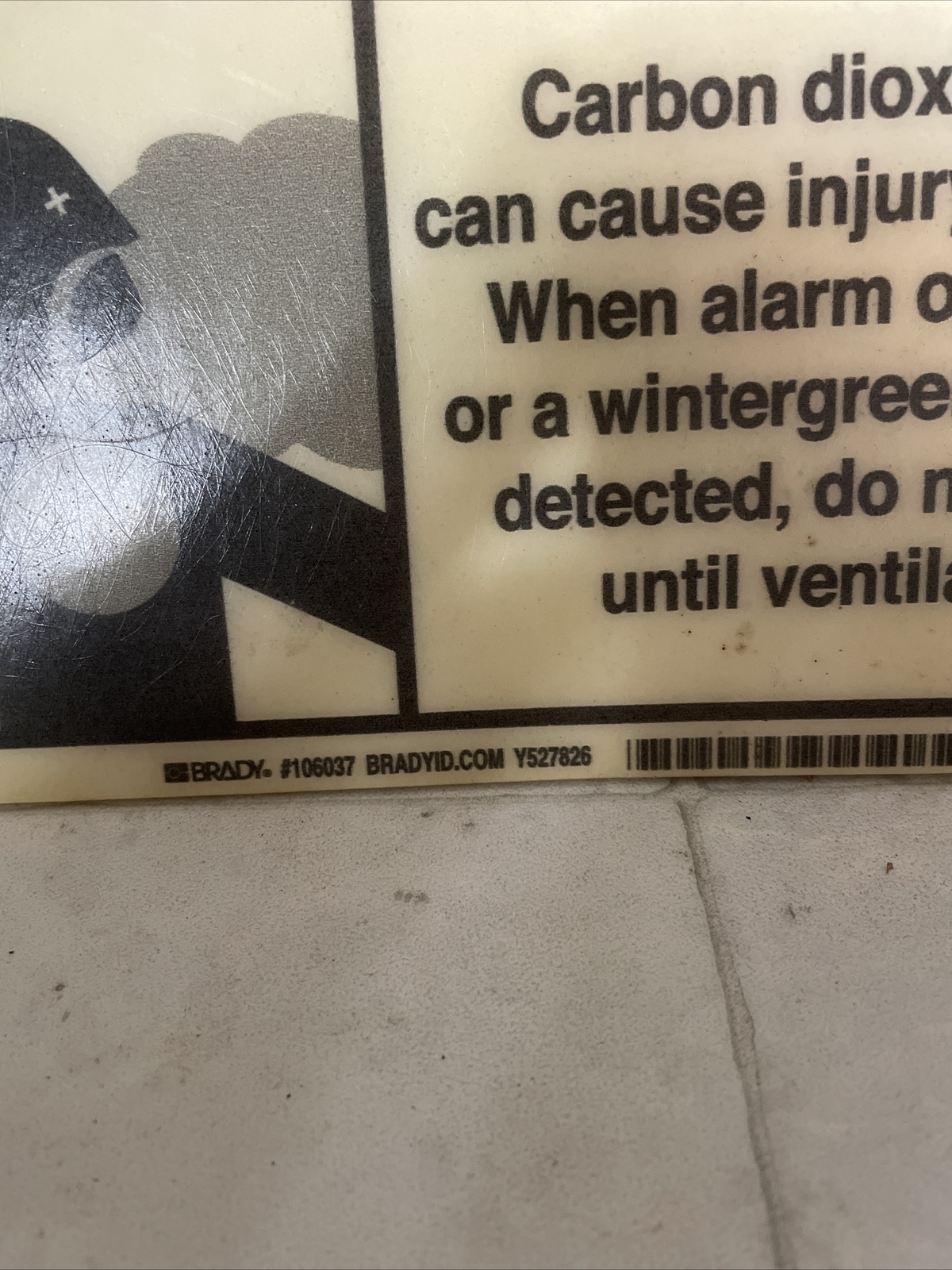 Carbon Dioxide Warning Sign, 10 Inches Long 7 Inches Wide Plastic Signage