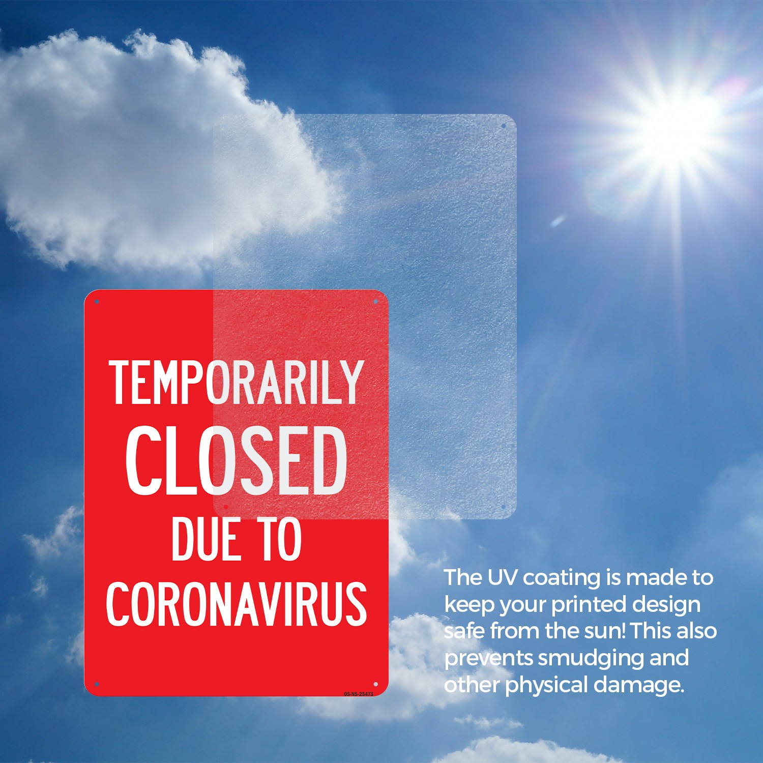 Temporarily Closed Due To Coronavirus Public Safety Sign Or Decal – 5 or 10 Pack