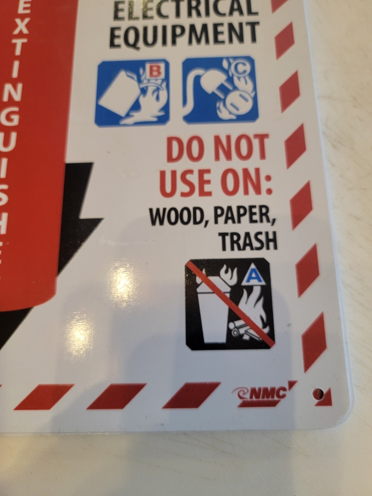 Fire Extinguisher Use For B and C Fires, OSHA Notice Sign Plastic. 2pk. Bld4
