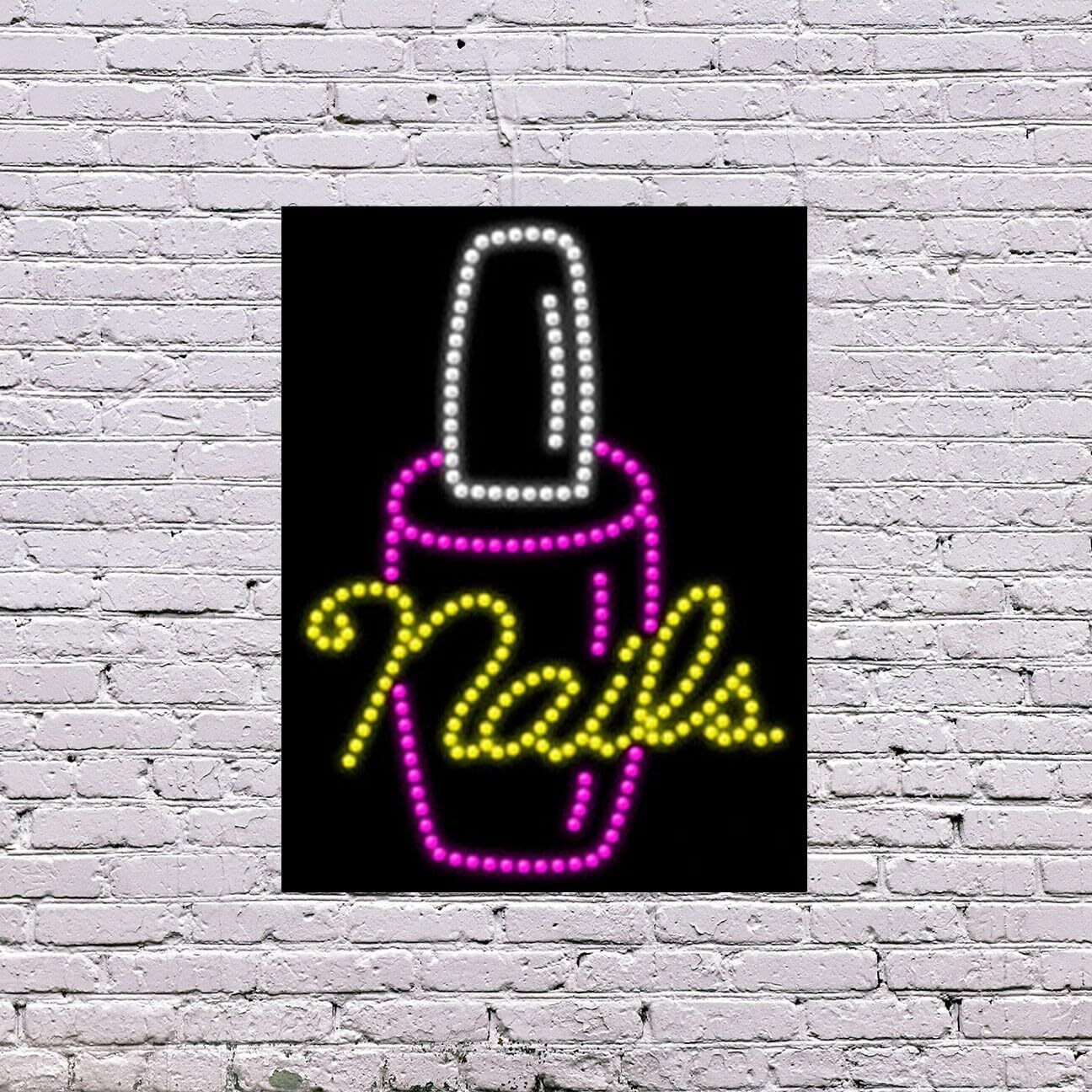 LED Nails Sign | Light Up Sign | 26&Prime;H x 20&Prime;W x 2&Prime;D