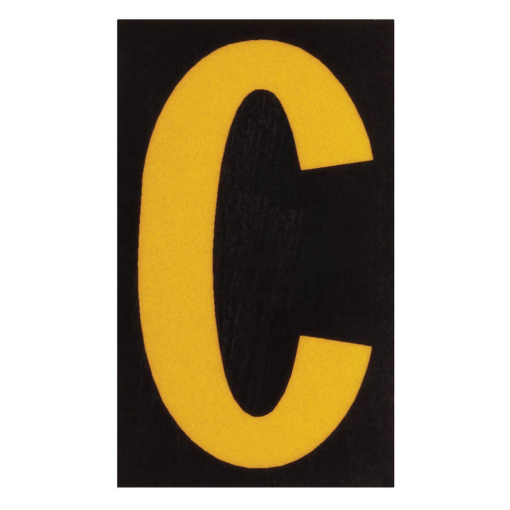 BRADY Reflective Numbers And Letters,C,PK25 14V778