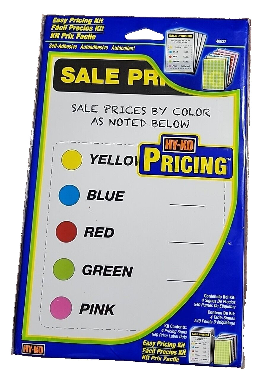 HY-KO Products 40637 Garage Sale Pricing Kit, Yard Sale Stickers Various Colors