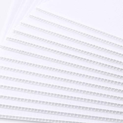20 Pack 13 x 17 Inch White Corrugated Plastic Sheets Waterproof Lightweight C…