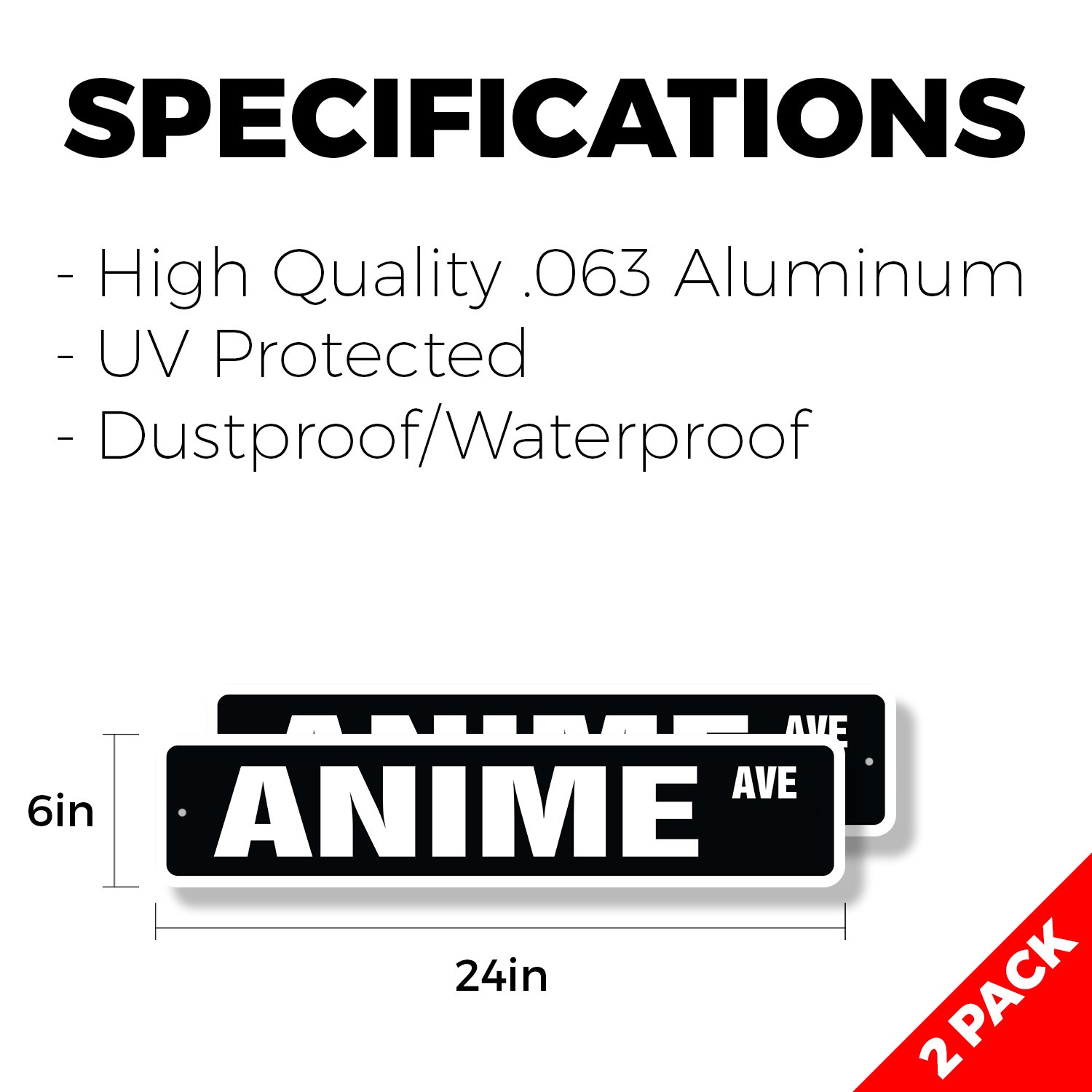 ANIME Street Sign (2 Pack) Metal Plastic cartoon japanese japan show animation