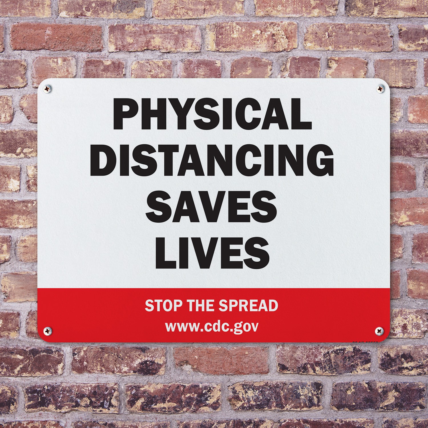 Physical Distancing Saves Lives Public Safety Sign Metal, Decal – 5 or 10 Pack