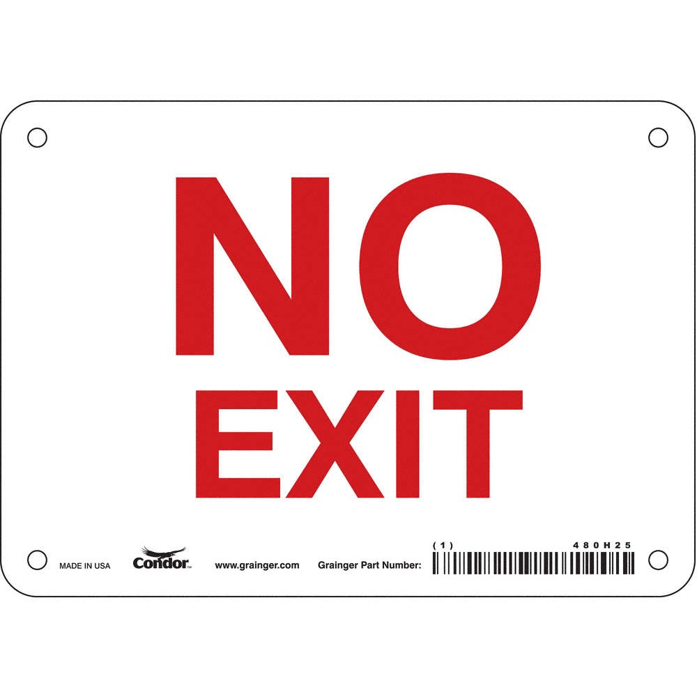 CONDOR 480H25 Safety Sign,5 in x 7 in,Aluminum 480H25
