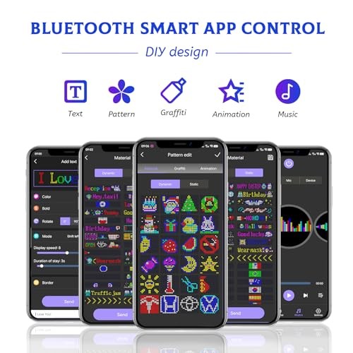 Bluetooth App Controlled Car Window LED Display 23×5