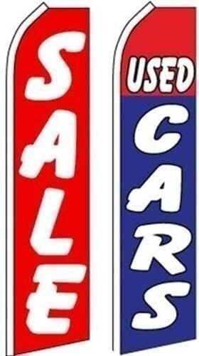 Car Auto Dealer Swooper Flutter Feather Flags 2 pack-SALE (Red)-Used Cars