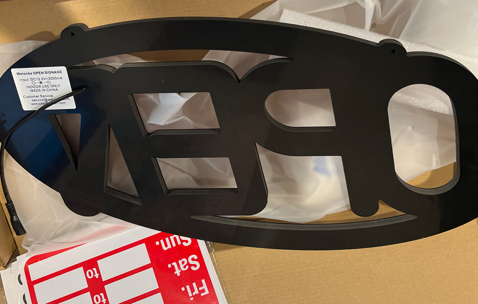 OPEN Sign Oval LED For Business Window 10 Flashing & Scrolling Modes 20&Prime; x 10&Prime;