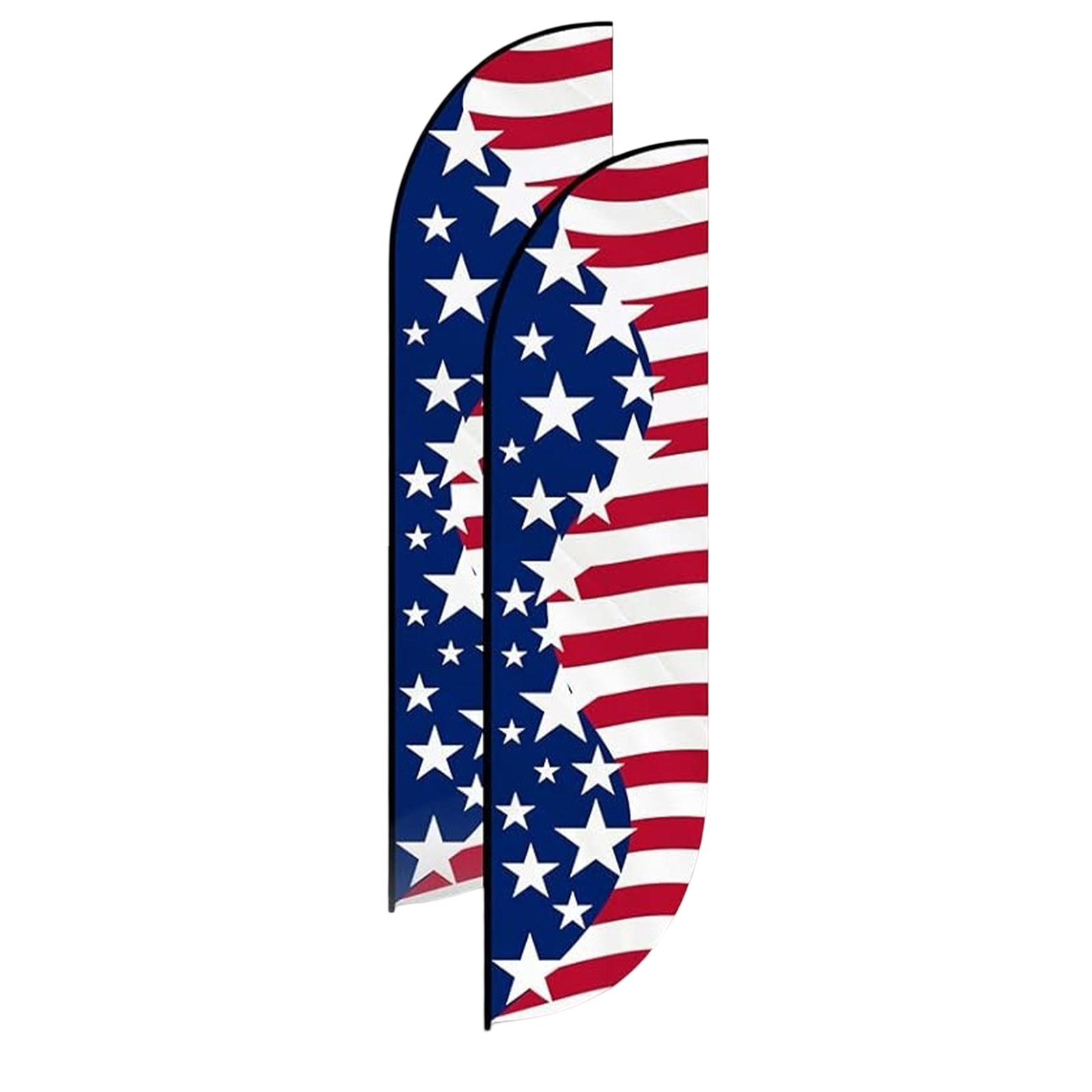 2 USA Feather Flag 4th of July American Stars Stripes for Independence Day Decor