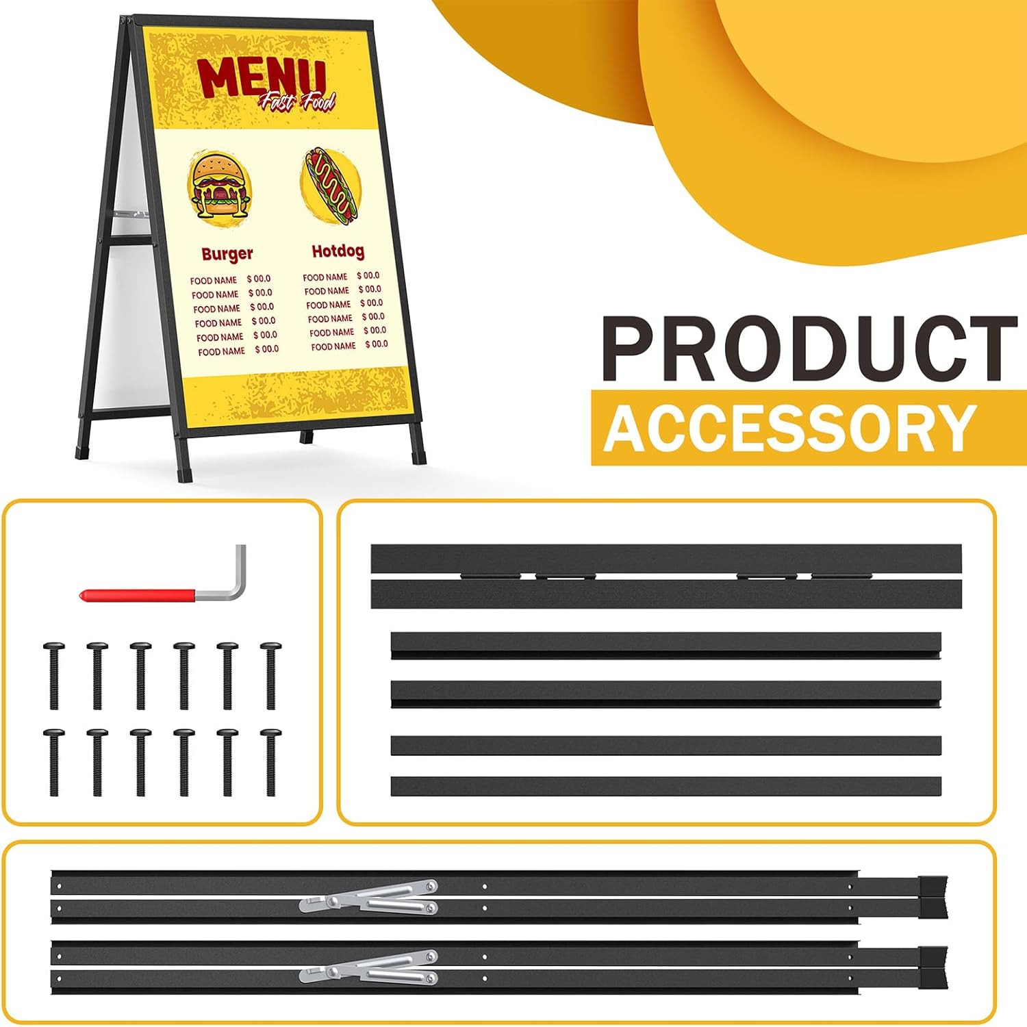 a Frame Signs 24X36 Inch Outdoor, Heavy Duty Sandwich Board Signs, Double-Sided