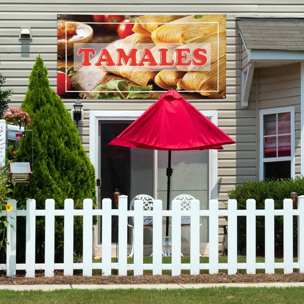 Vinyl Banner 24×36 Inches Tamales Outdoor Advertising – Weatherproof Yard Sign