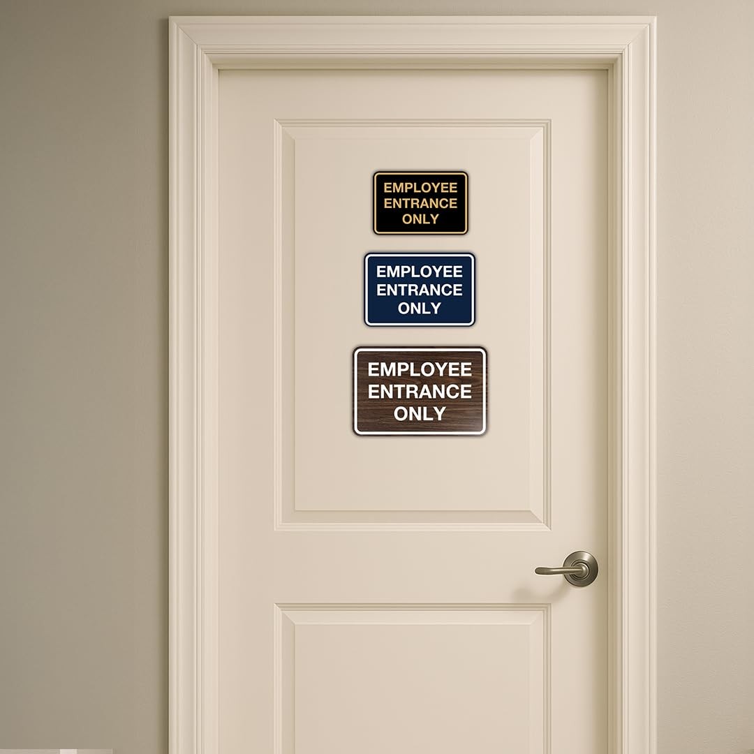 Classic Employee Entrance Only Sign Large Red Wall Door Plaque Office Decor