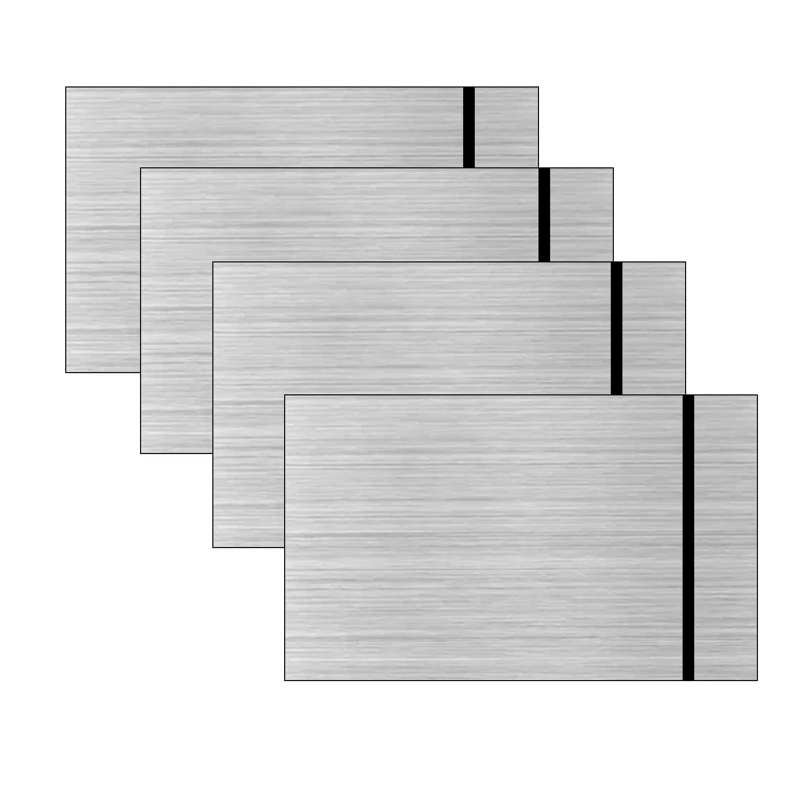 4 Pack Laser Engraving Double Color ABS Plastic Sheets Silver Black 12×8 In
