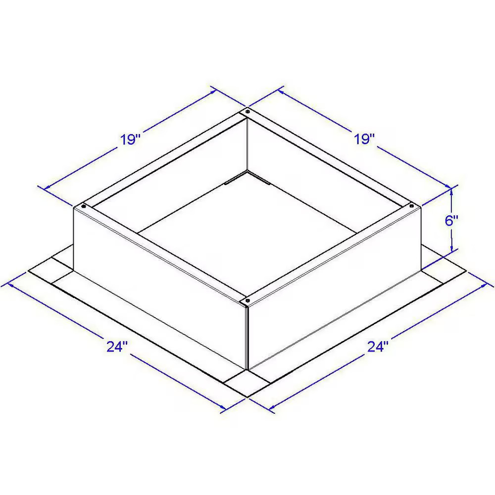 Box Is 19 In. Wide X 19 In. Long X 6 In. High Aluminum Roof Curb