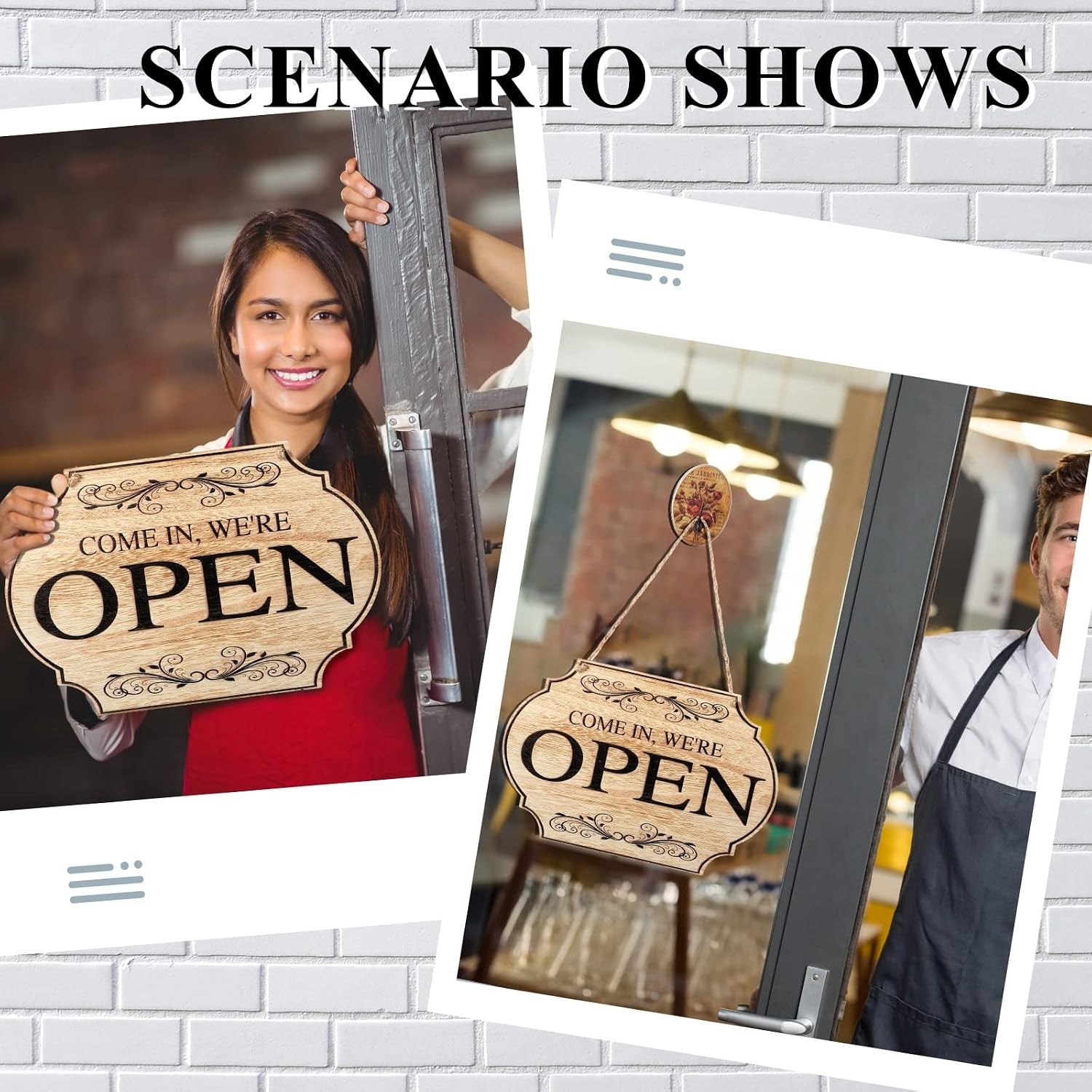 Wooden Waterproof Open Closed Sign, 11.8×7.9 – Versatile Outdoor/Indoor Use