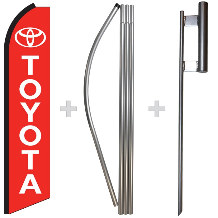 Toyota 15&prime; Tall Swooper Flag & Pole Kit Feather Super Bow Banner