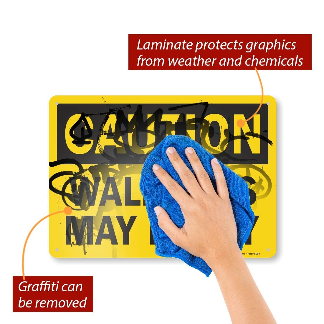 1 PCS S9850AL14 10×14 Inch Caution Walkways May Be Icy Aluminum Sign