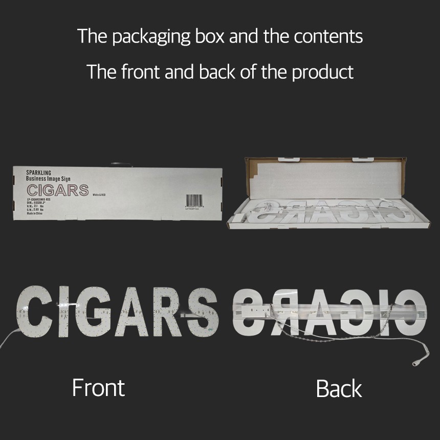 EPL Signs CIGARS Red LED Sign Business 8&Prime;x32&Prime; Remote 3G Sparkling Mode