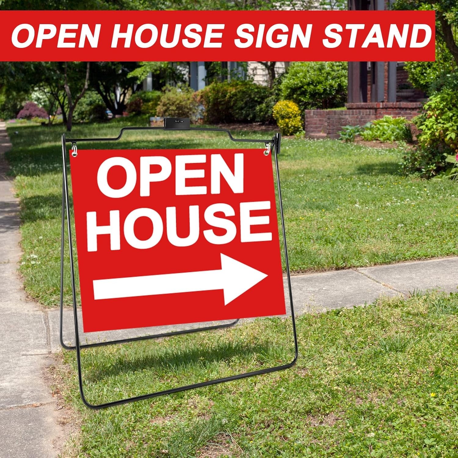 5 Pack Open House Signs Yard Frame A Frame Metal Stand Street Sidewalk Flag Tool
