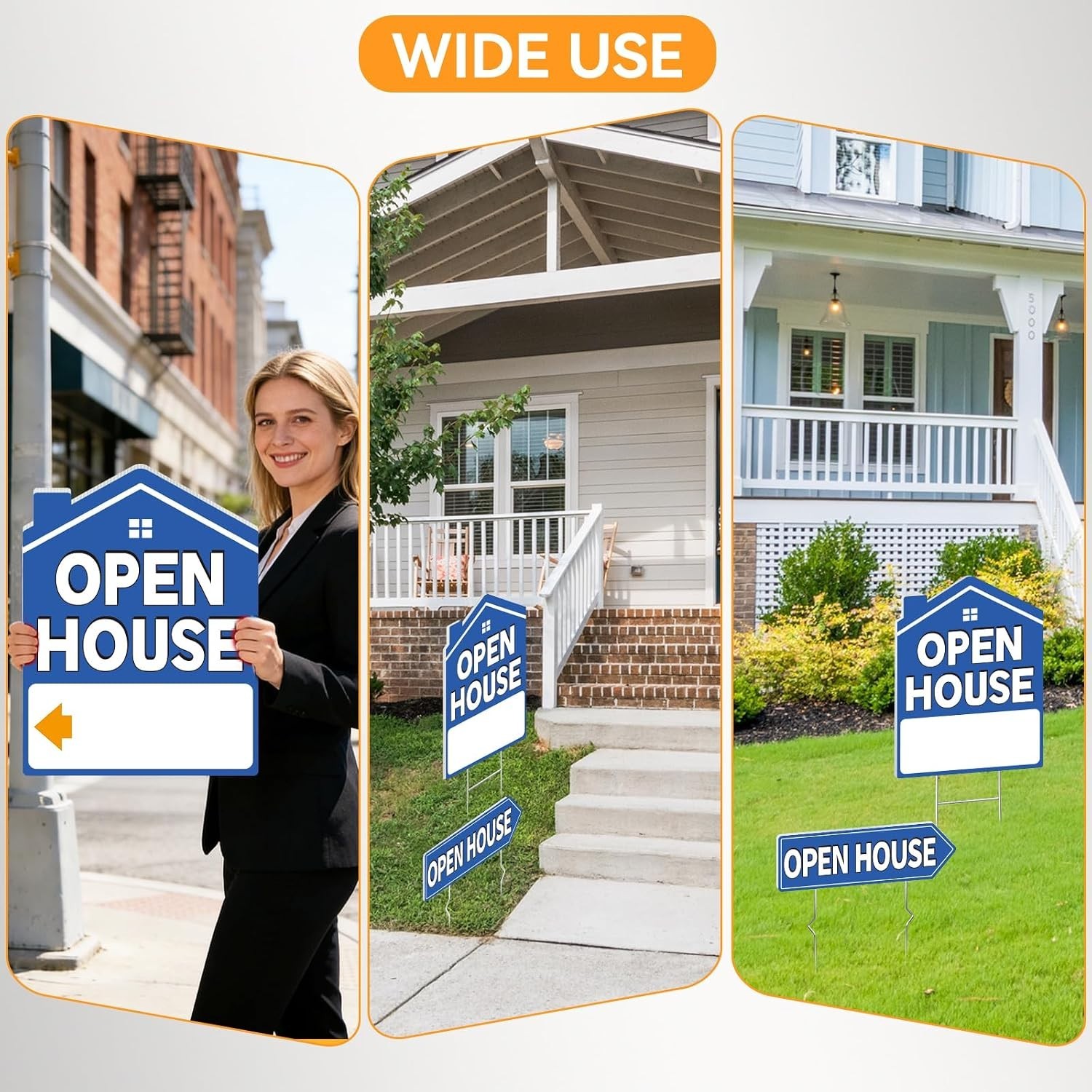Open House Signs for Real Estate 5 Pack, 17&Prime;x13&Prime; Open House Sign Double Sided…