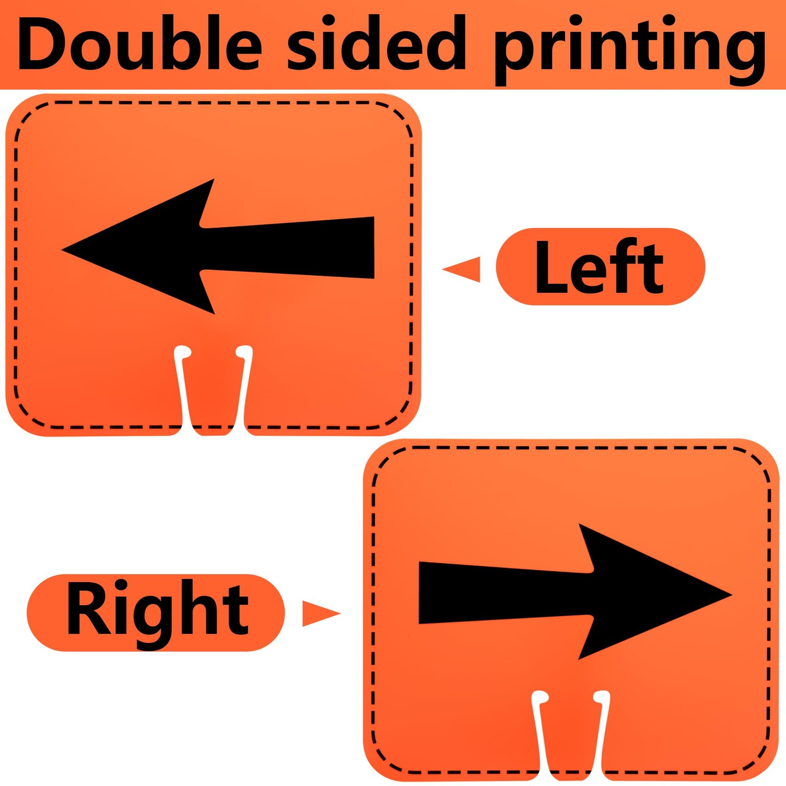 8 Pcs Traffic Cone Arrow Signs, 12.5&Prime; X 10.4&Prime; Reversible Directional Cone Top
