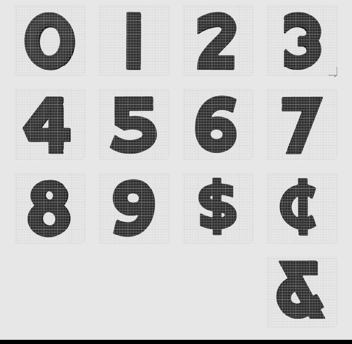 Marquee letter, numbers and symbols