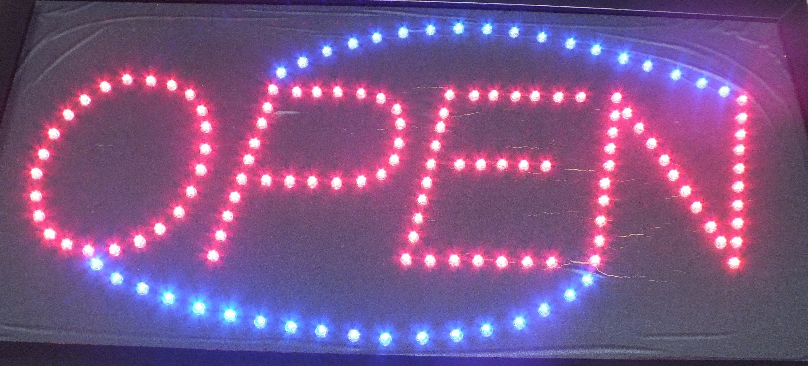 Unbranded 18.5&Prime; x 9.75&Prime; (inch) Black Multi Setting LED Light up Business Sign