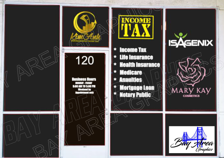Custom Vinyl Lettering Storefront Window Decal Business Name Sign Sticker