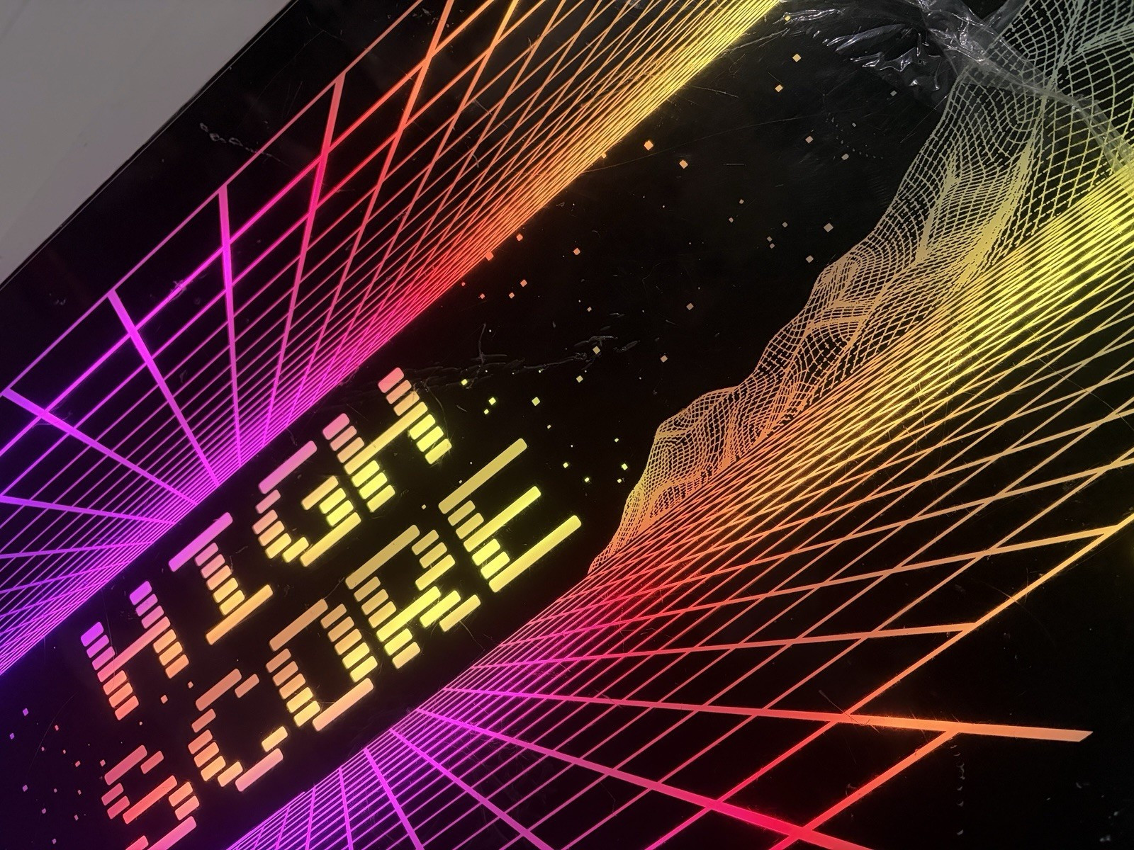 LED Illuminated Multicolor « High Score » Graphic Sign Display Wall Panel