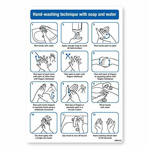 Hand washing technique, Toilet, Washroom, WC, Hygiene Health Safety Signs
