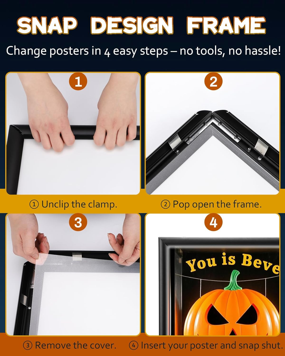 Illuminated LED Poster Frame 24&Prime;x36&Prime; with Dimmer for Home Theater & Ads