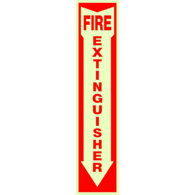 Hillman Fire Extinguisher – Glow in the Dark 18-in x 4-in Vinyl Fire Sign