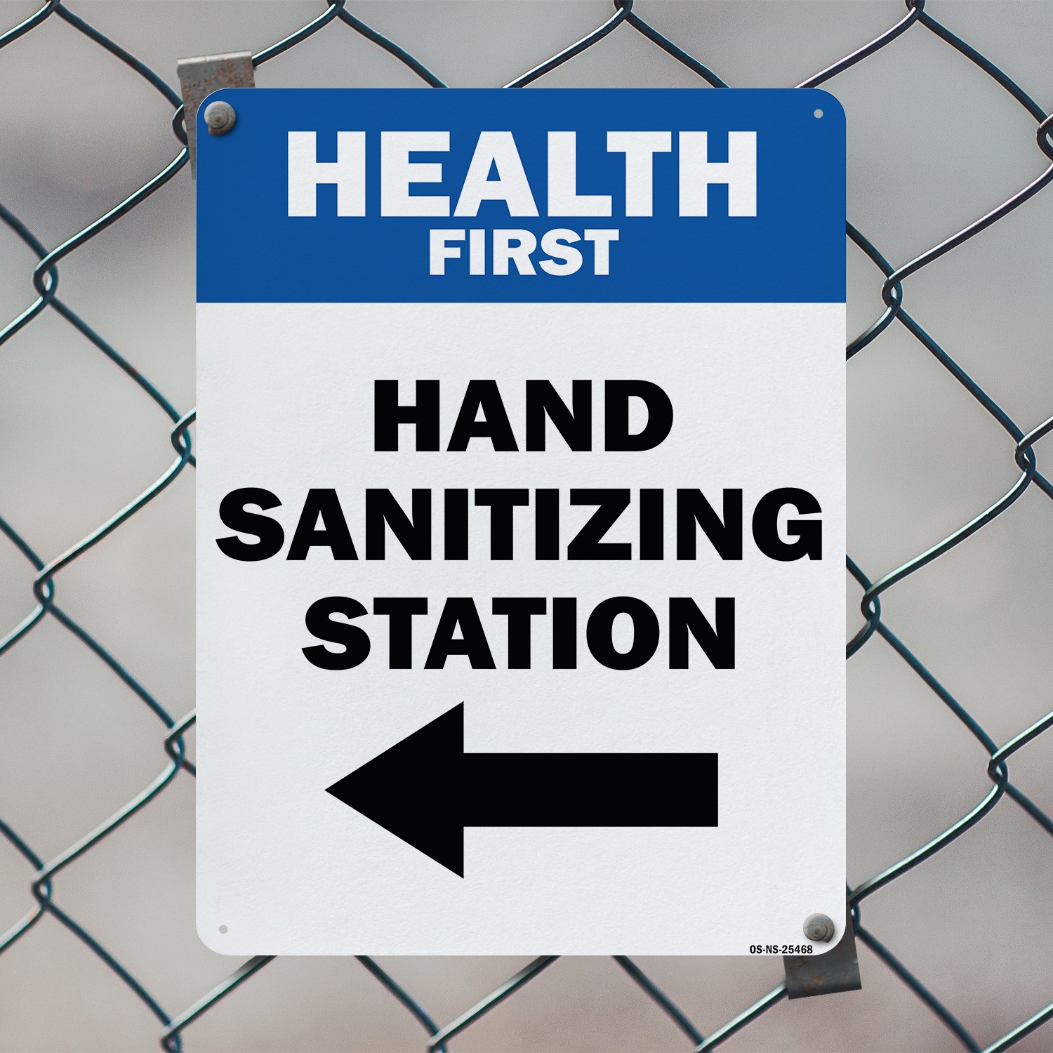 Health First Hand Sanitizing Station Left Arrow Public Safety Sign 5/10 Pack