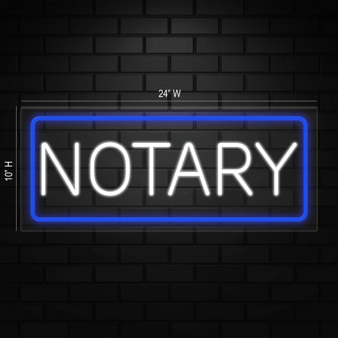 Notary Neon Sign for Retail Displays | LED Flex Neon | 24&Prime;W x 10&Prime;H x 1&Prime;D