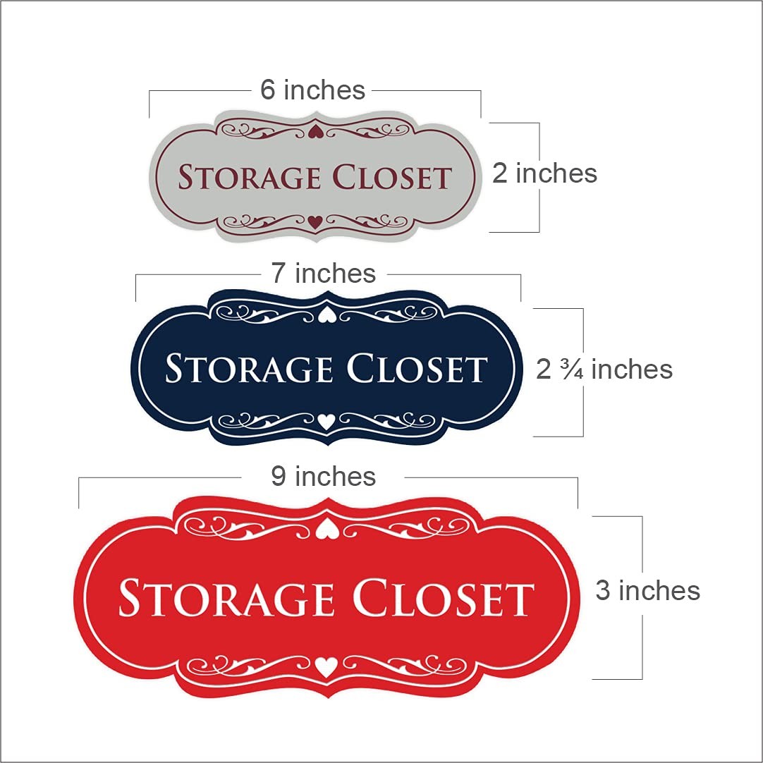 Designer Storage Closet Sign (Black/Gold) – Small 1 Pack