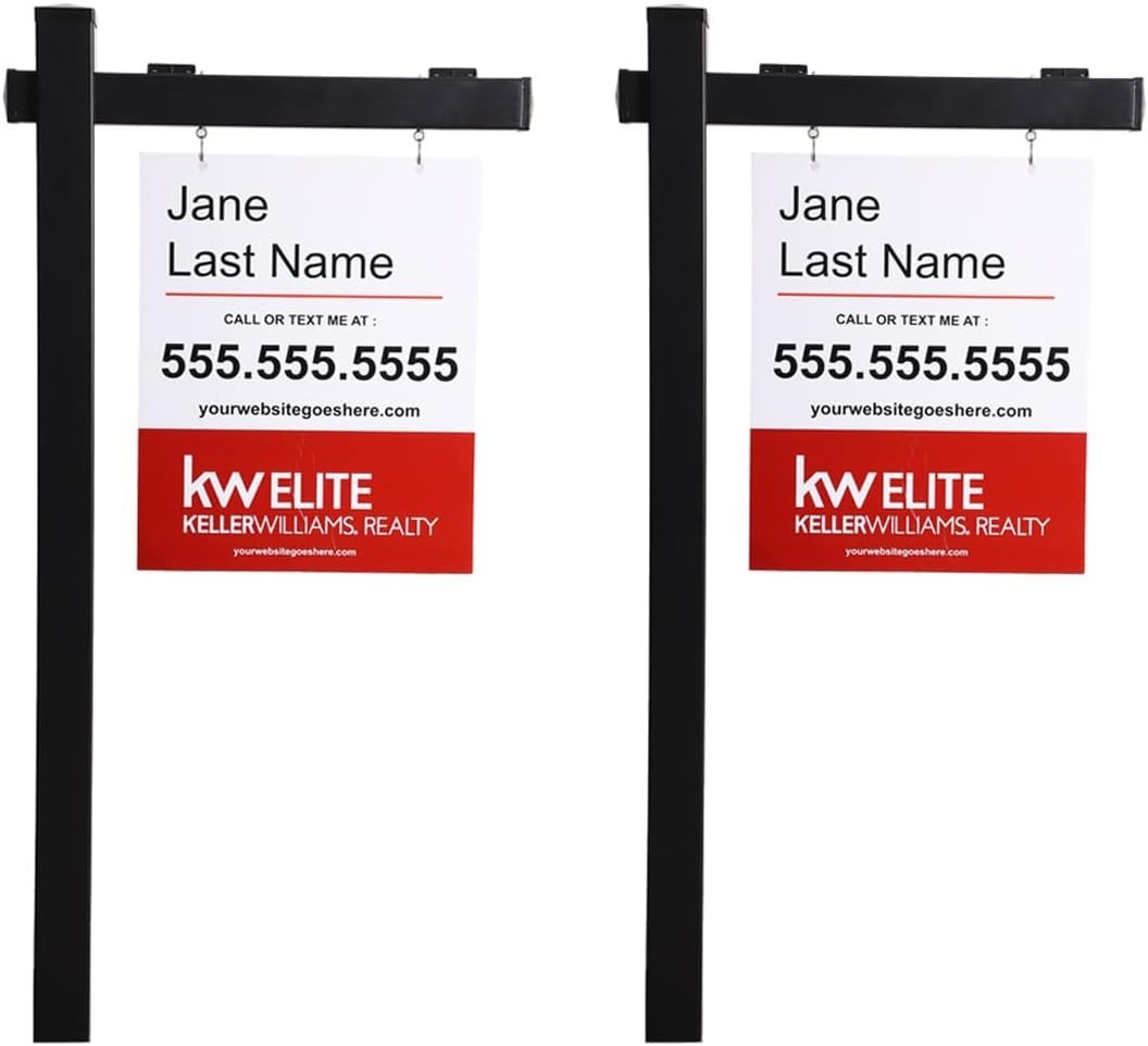 Black Real Estate Sign Post Set 6ft. 2-Pack