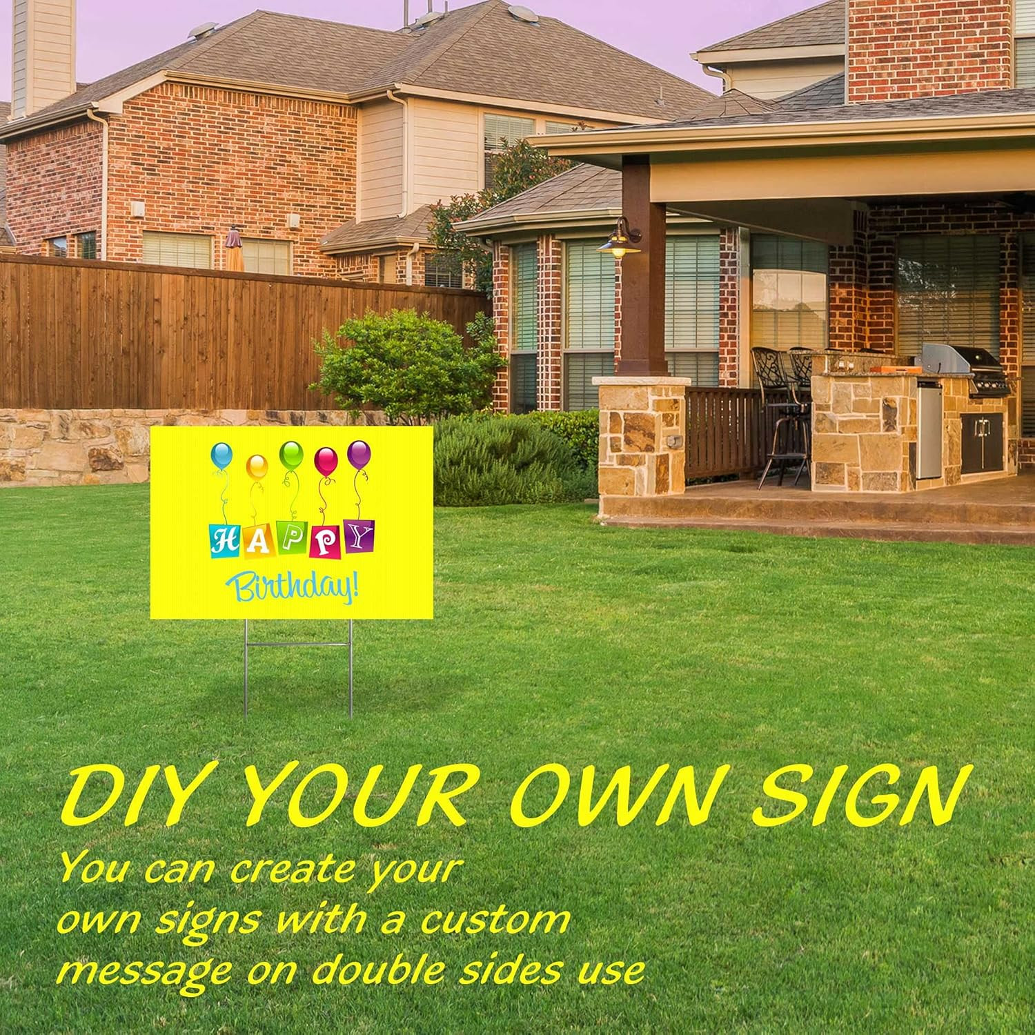 Blank Yard Signs with Stakes, Yellow 4 Pack12&Prime;X18&Prime; Corrugated Plastic Sheet for