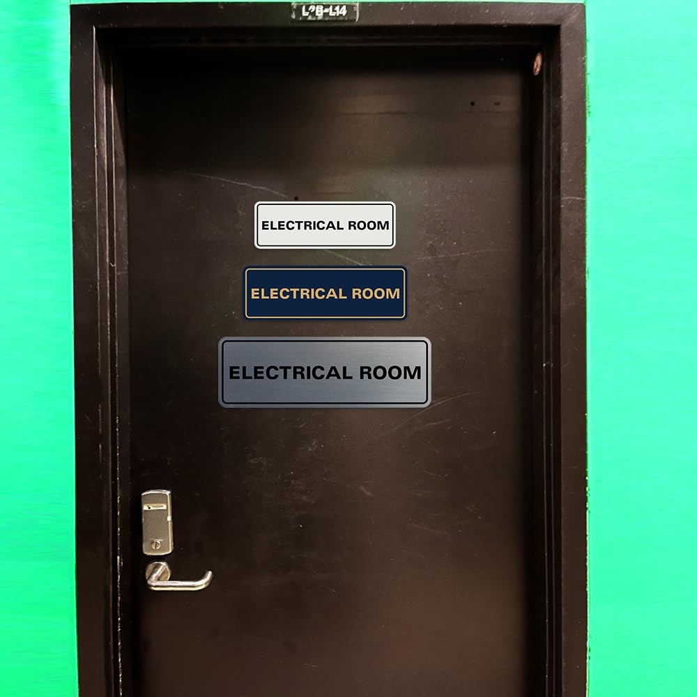 Electrical Room Sign Lt Gray Small Wall Door Plaque Safety Business Office