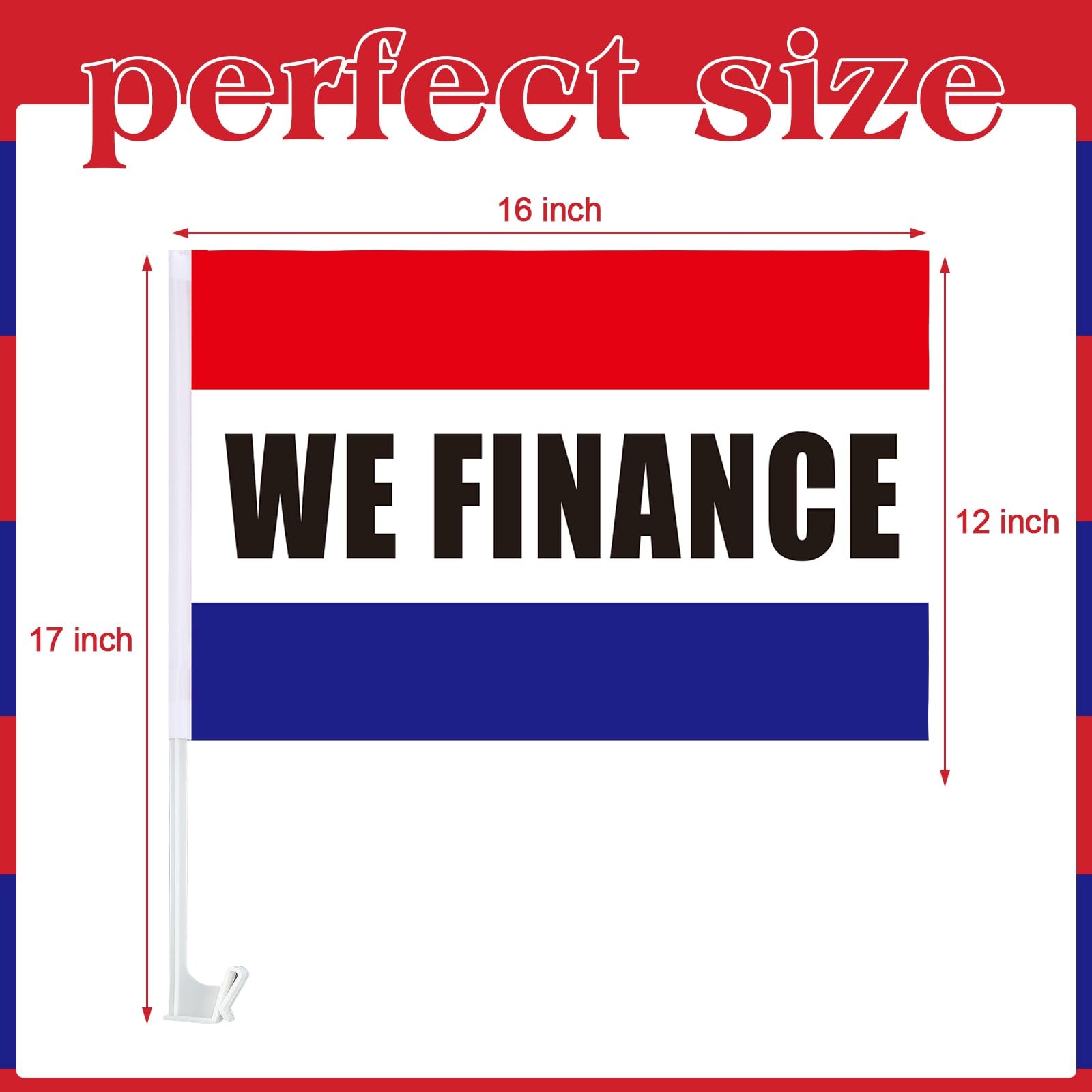 12 Pcs Window Clip on Flag 12 x 16 Inch Red Advertising Sign Single Sided Car…