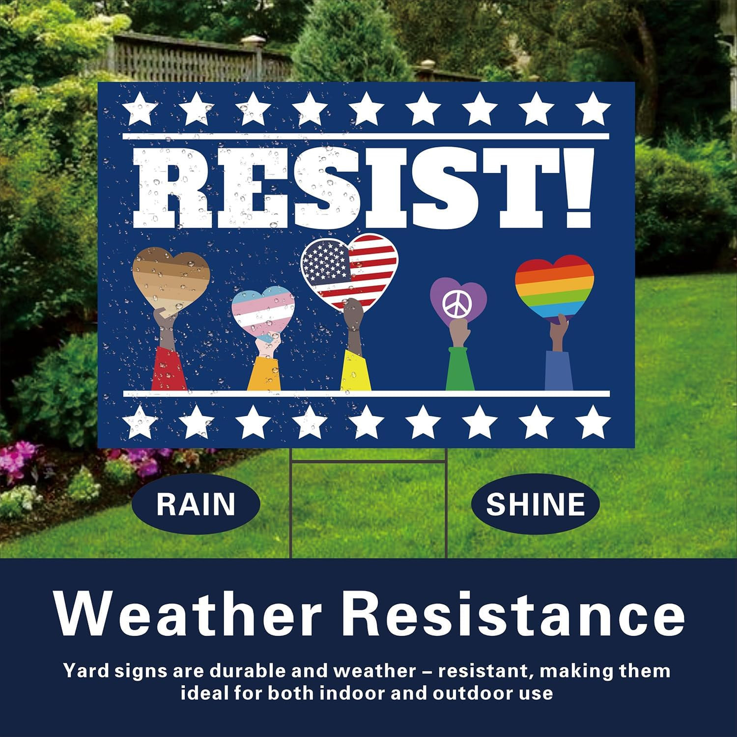Double-Sided Political Protest Yard Sign – Save Democracy 18&Prime;x12