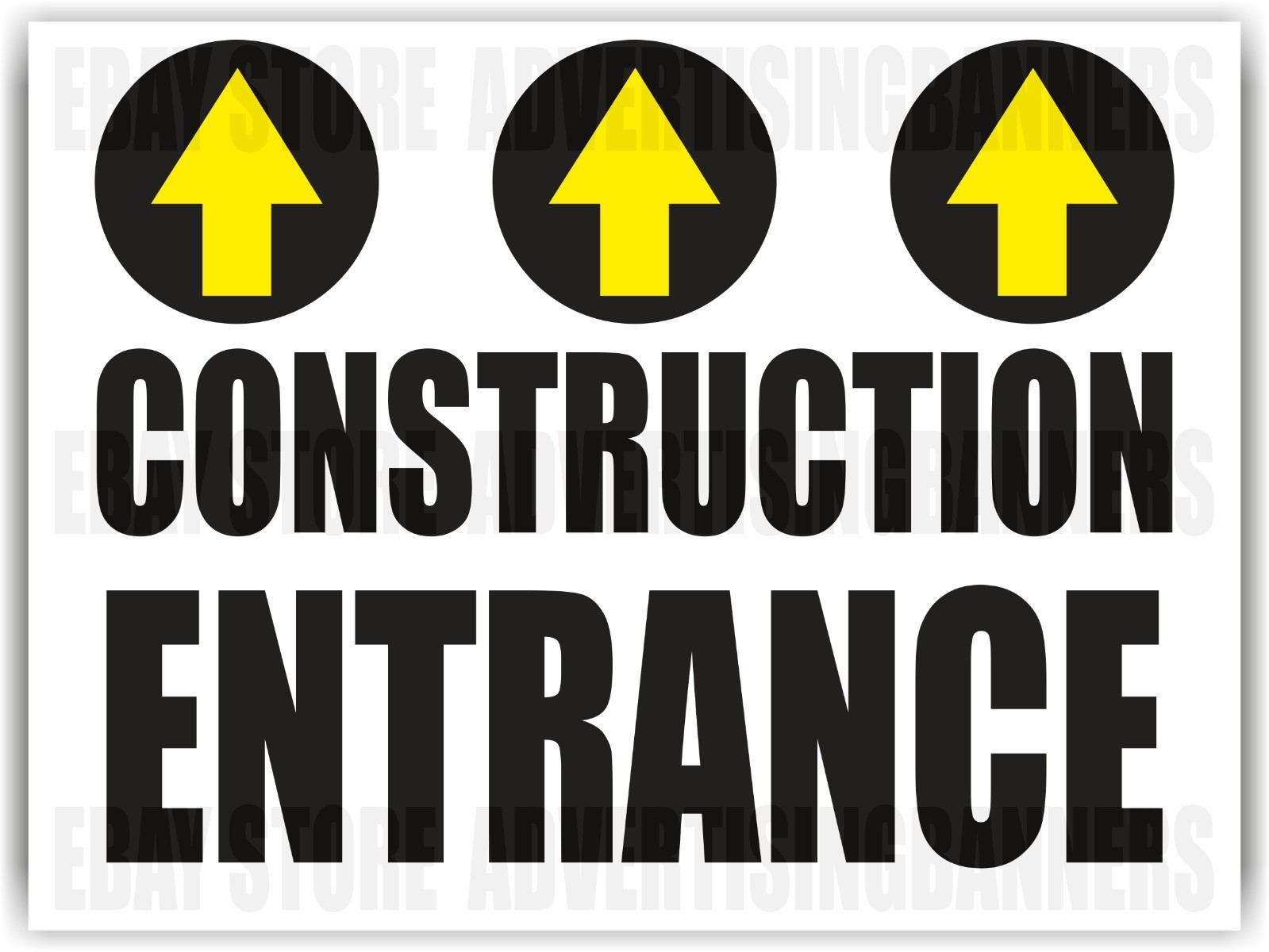 CONSTRUCTION ENTRANCE Yard Sign with H-Stakes Parking Warning Exit