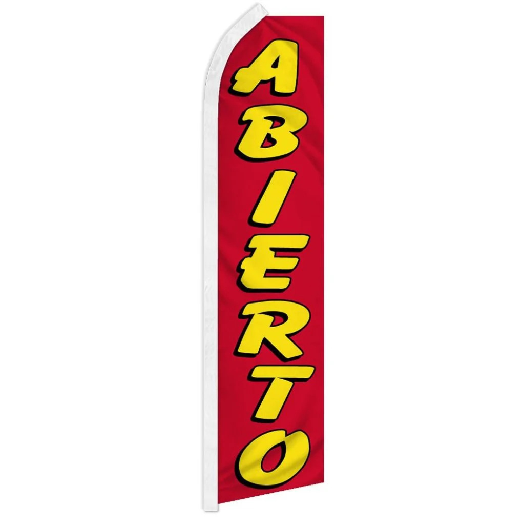 ABIERTO advertising super flag polyester banner *POLE NOT INCLUDED*