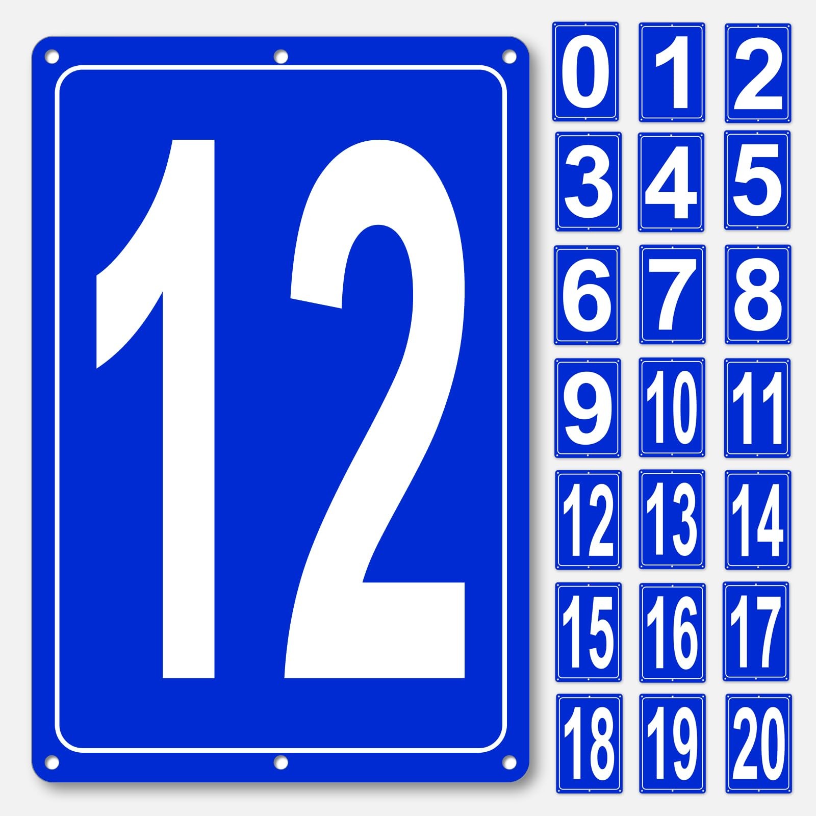 Numbered Sign 12 Aluminum Number Signs 12×8 Inch Tennis Court Parking Lot