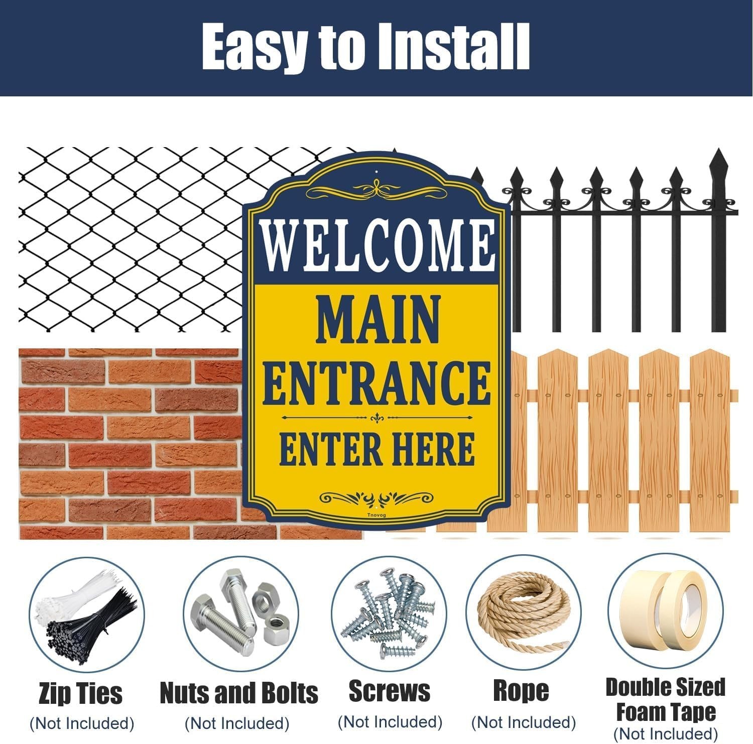 14×10 Inch Metal Welcome Sign for Business Office – Rustproof, Weatherproof, Eas