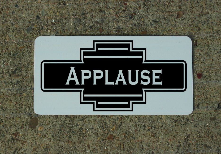 APPLAUSE Black Metal Sign 40&rsquo;s 50s Retro Vintage Style Art Deco Decor Design