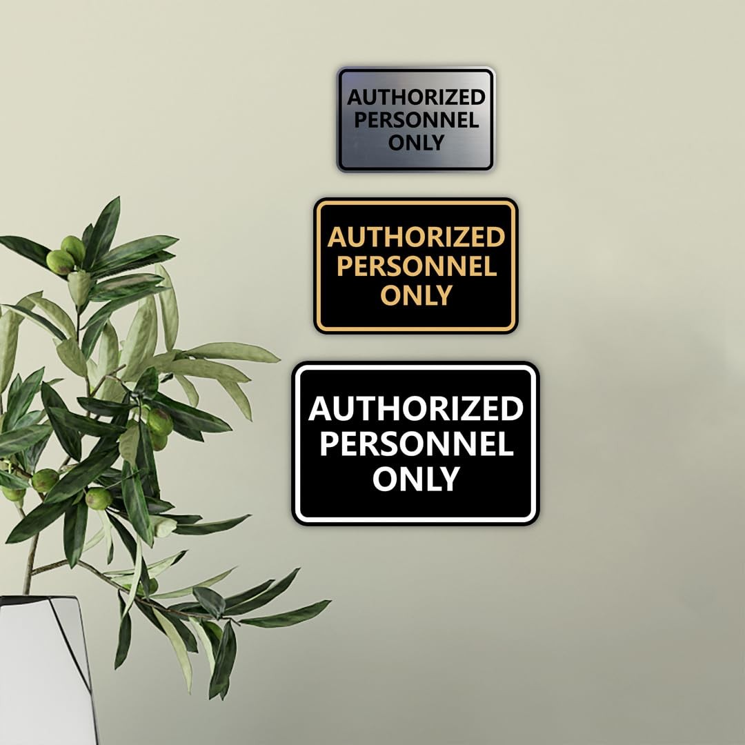 Classic Framed Authorized Personnel Only Sign Black Large 1 Pack Safety