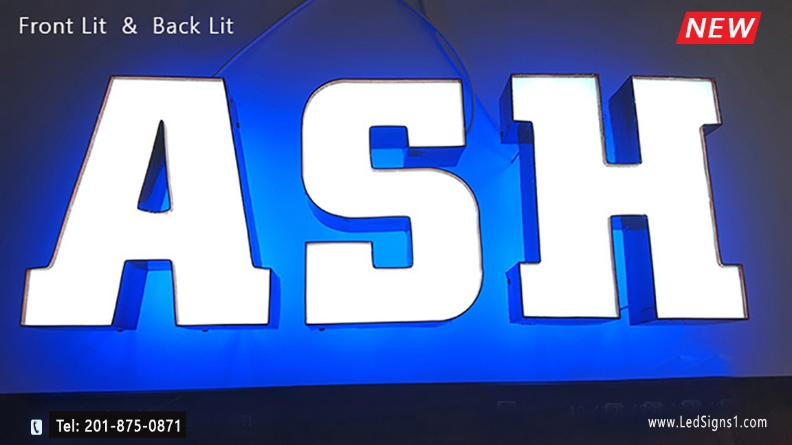 Custom Channel Letters Led Front-Lit and Back-Lit 20 Inches -Read Description
