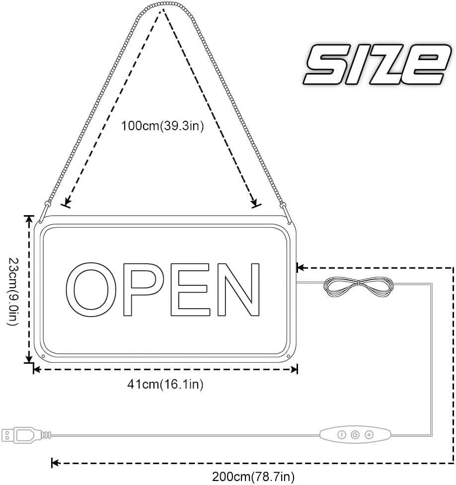 Open Signs for Business Window, 16&Prime;x 9&Prime; Neon Open Sign, Bright COB Chip LED O…