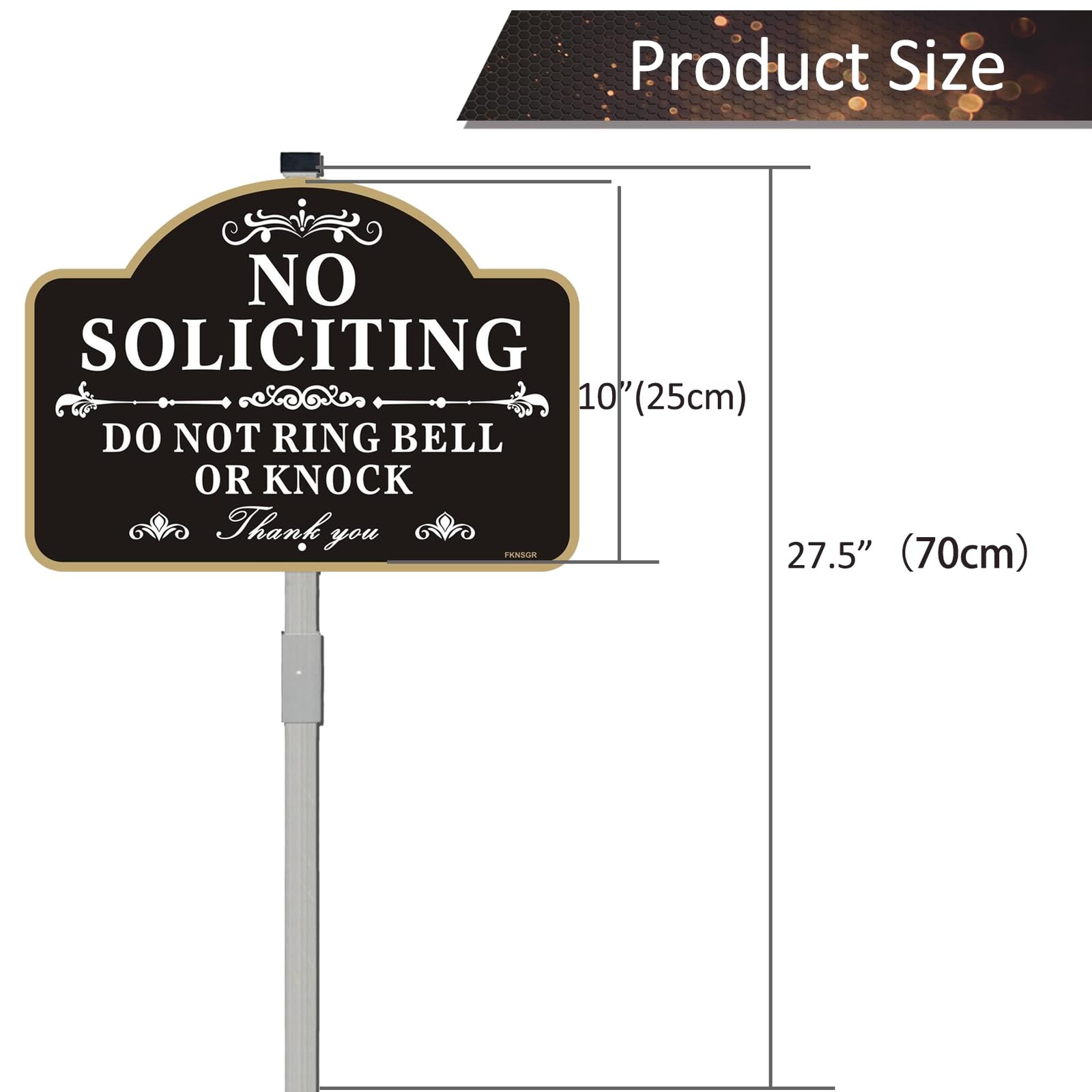 No Soliciting Yard Sign Metal 10×14 Aluminum Weatherproof Stake Outdoor